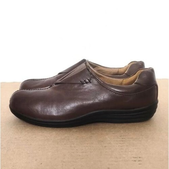 Croft & Barrow Ortholite Lena Brown Leather Loafers Womens Size 9 Comfort Shoes - Picture 1 of 9